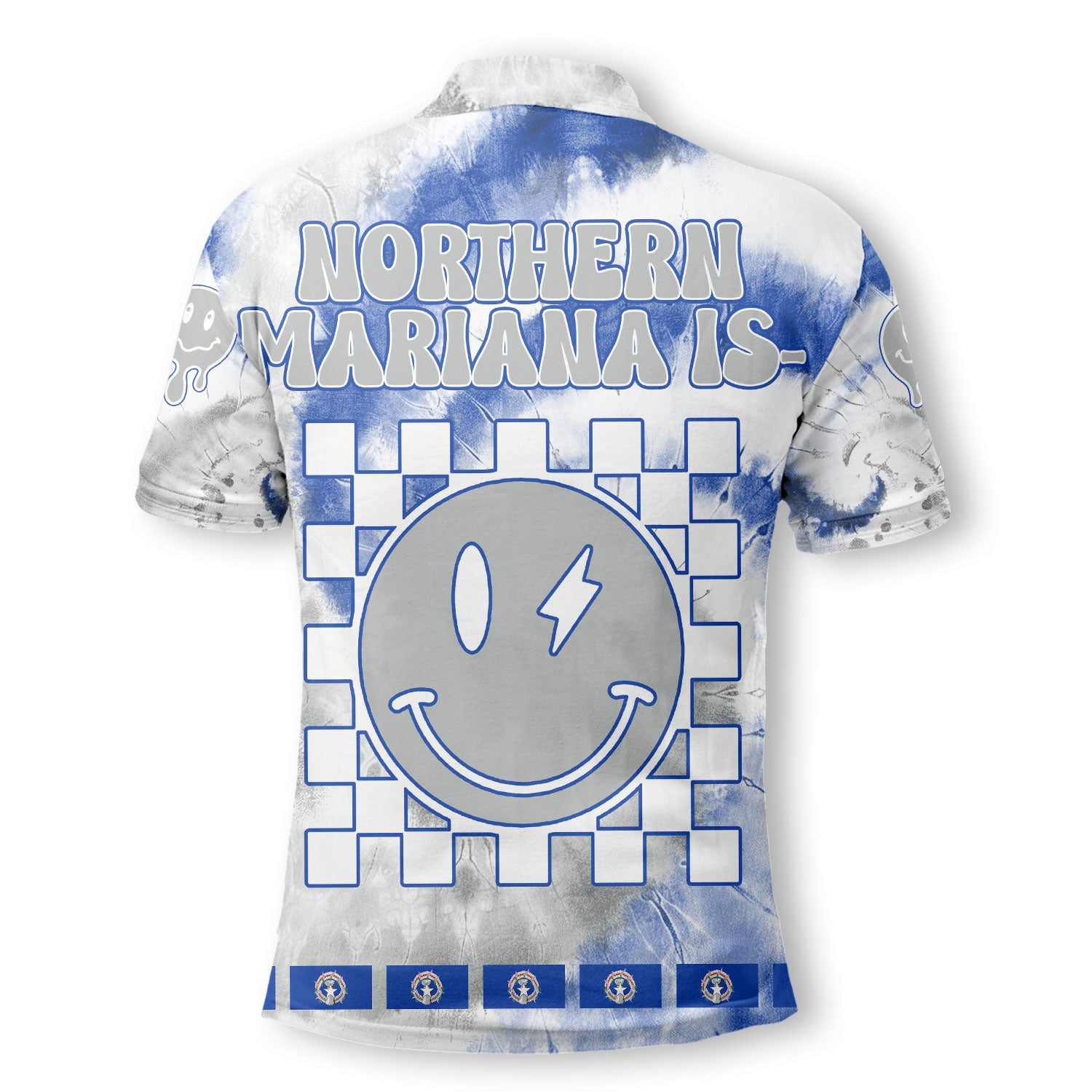 Northern Mariana Islands Polo Shirt Custom Tie Dye Style 3