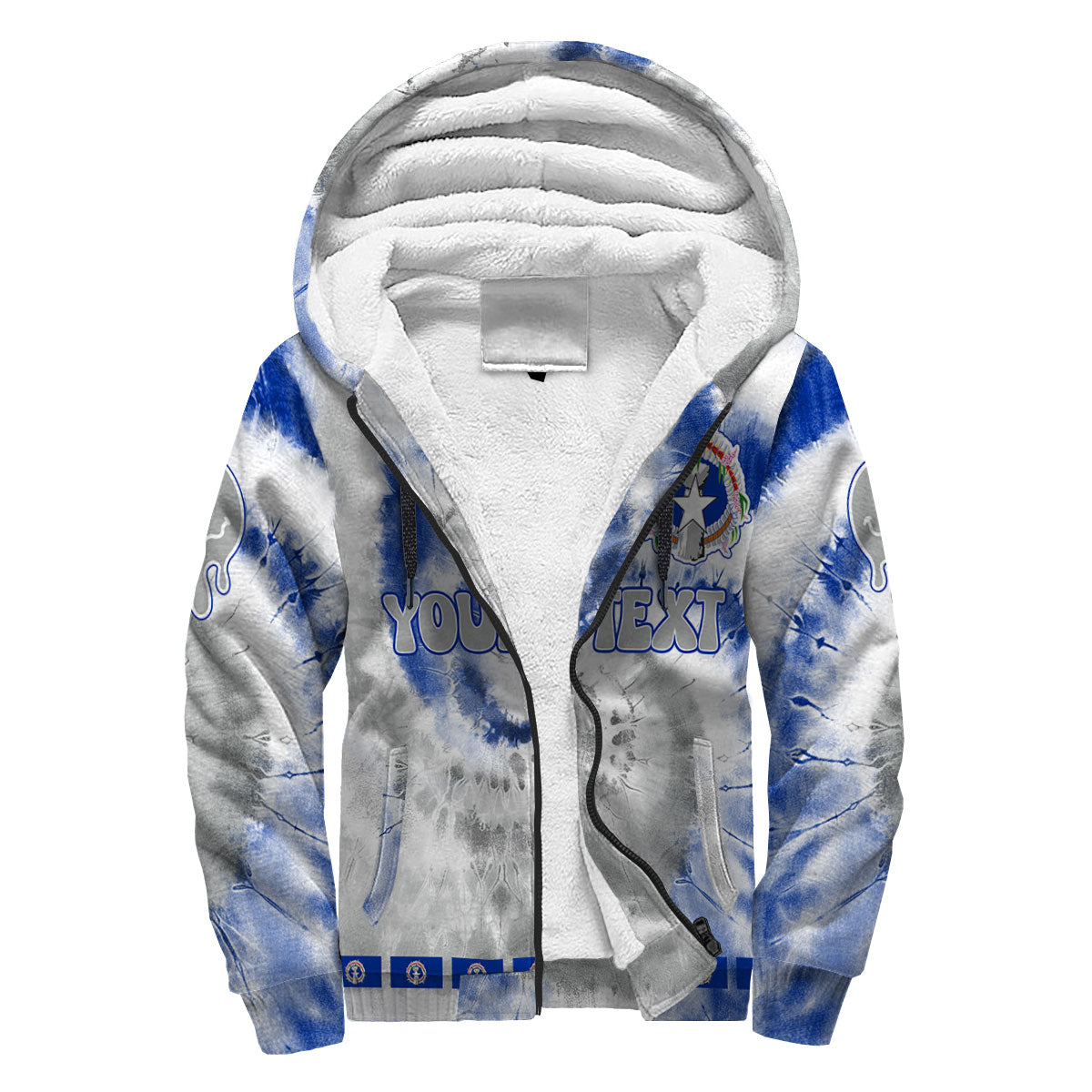 Northern Mariana Islands Sherpa Hoodie Custom Tie Dye Style 3