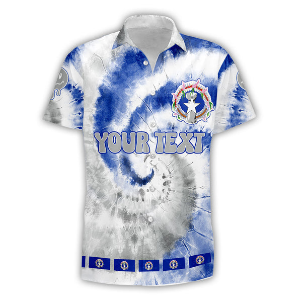 Northern Mariana Islands Short Sleeve Shirt Custom Tie Dye Style 1