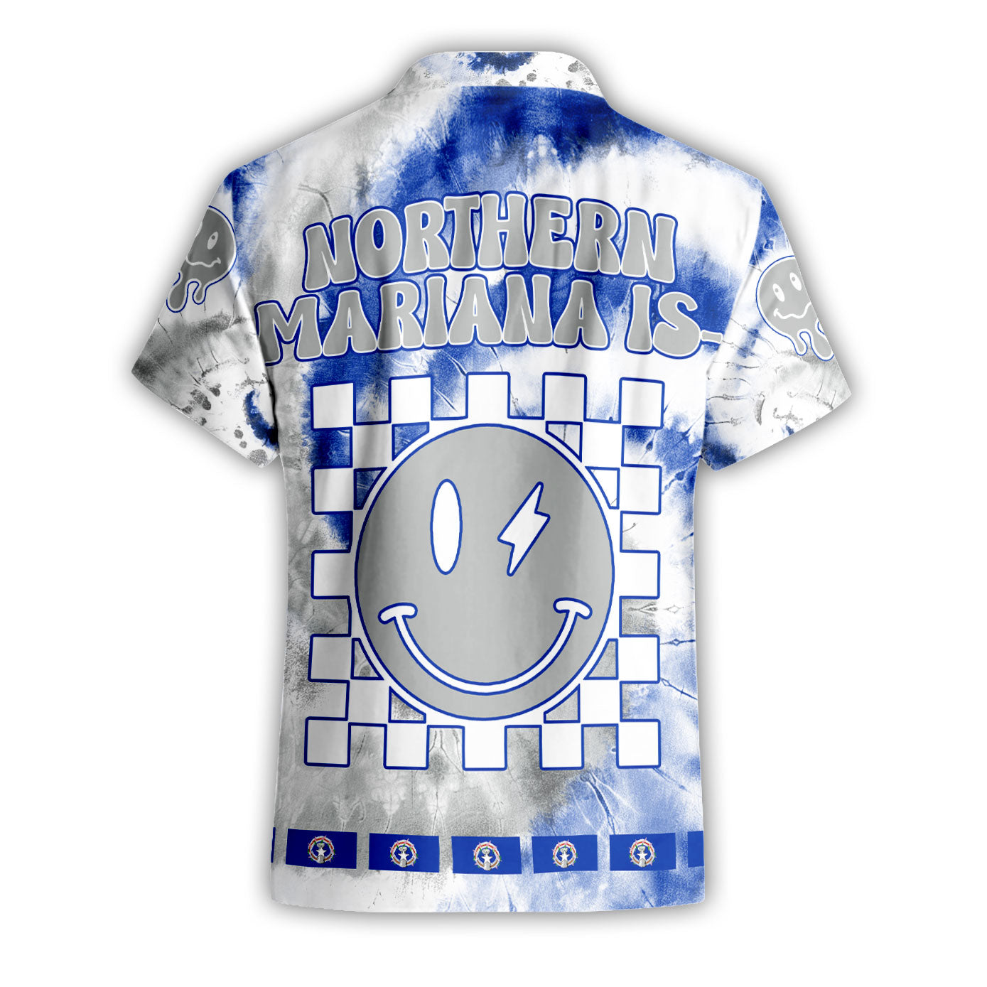 Northern Mariana Islands Short Sleeve Shirt Custom Tie Dye Style 2