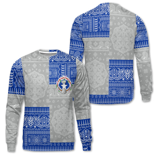 Northern Mariana Islands Sweatshirt Flag And Paisley Basic Style 1