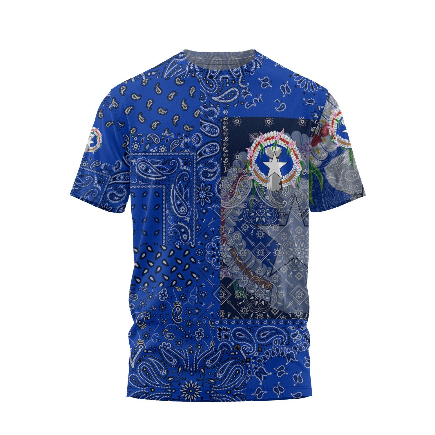 Northern Mariana Islands T Shirt Paisley Flag And Skull Style 1