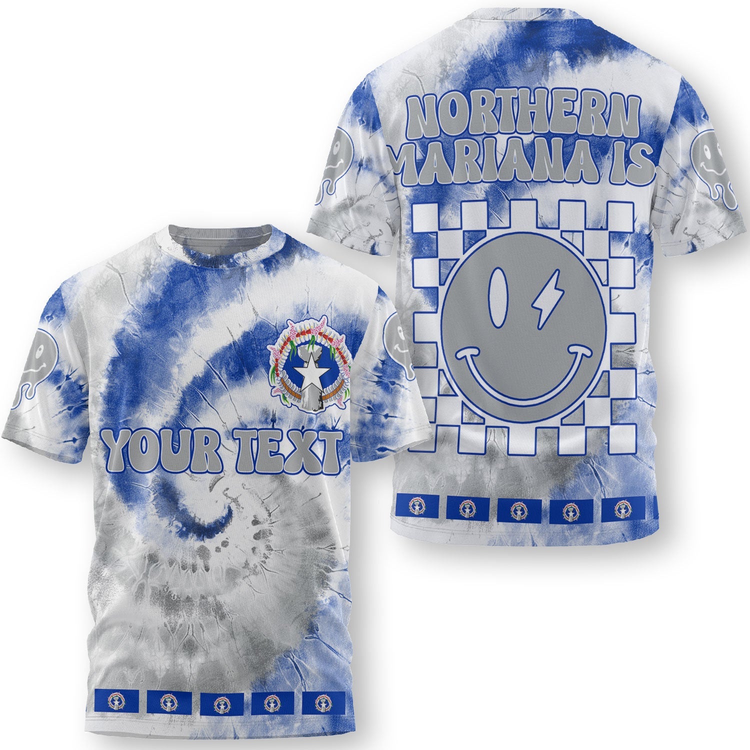 Northern Mariana Islands T Shirt Custom Tie Dye Style 3