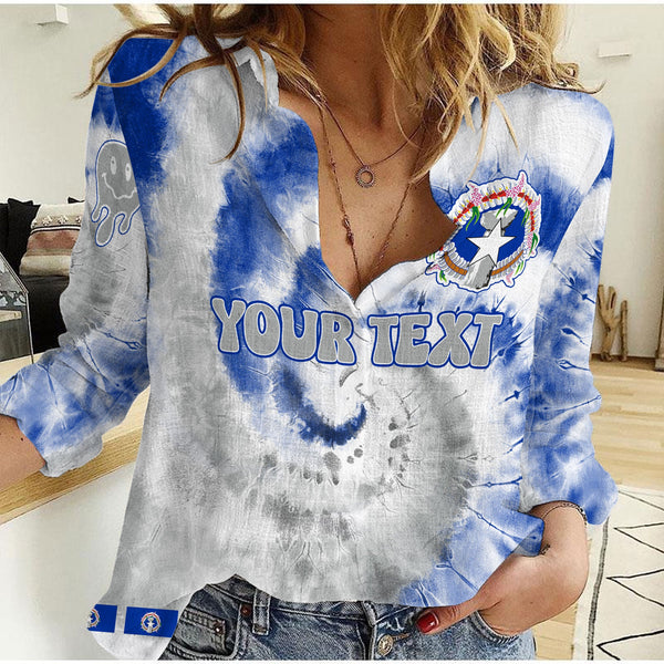 Northern Mariana Islands Women Casual Shirt Custom Tie Dye Style 1