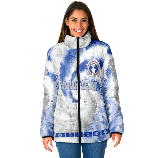 Northern Mariana Islands Women Padded Jacket Custom Tie Dye Style 1