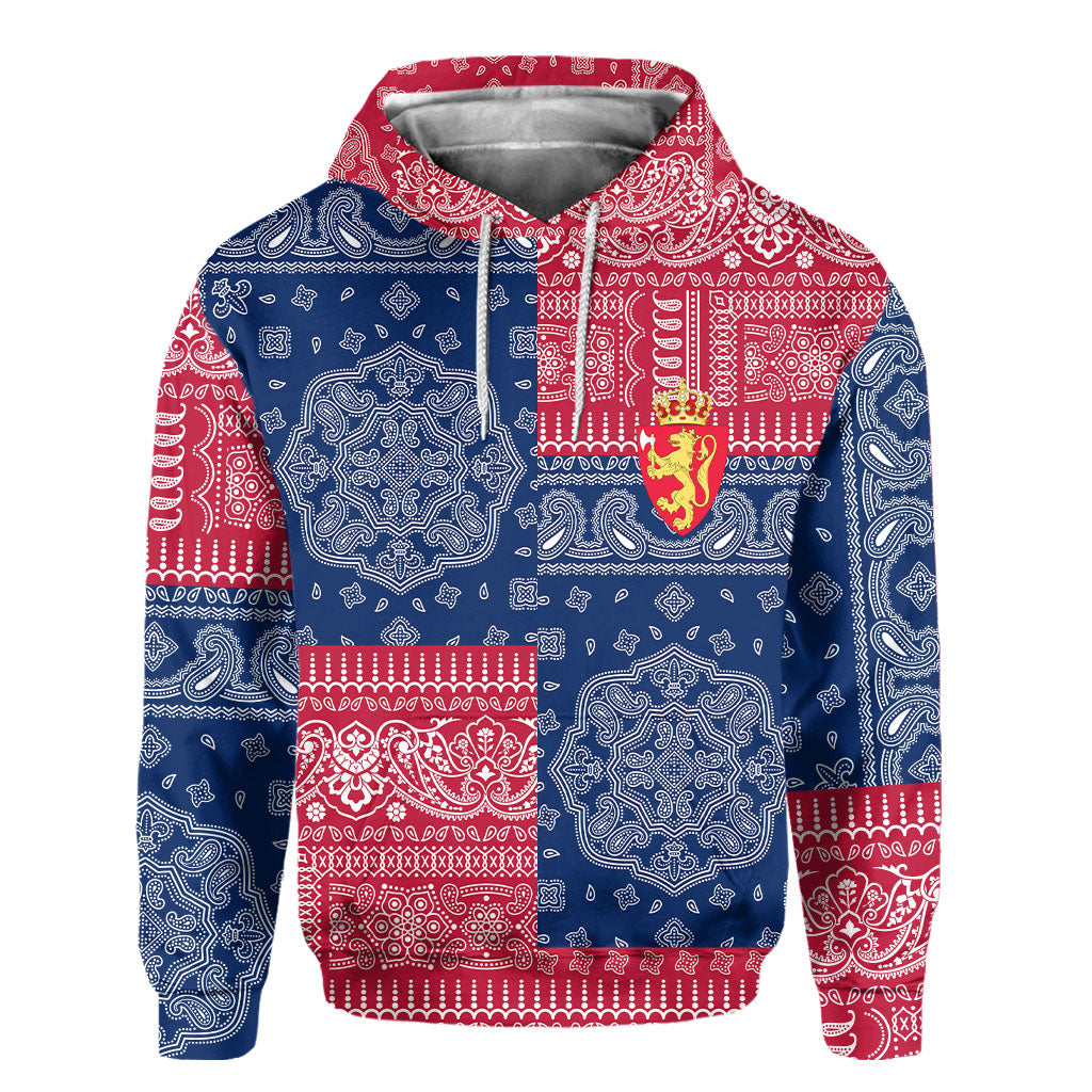 Norway Hoodie Flag And Paisley Basic Style 2