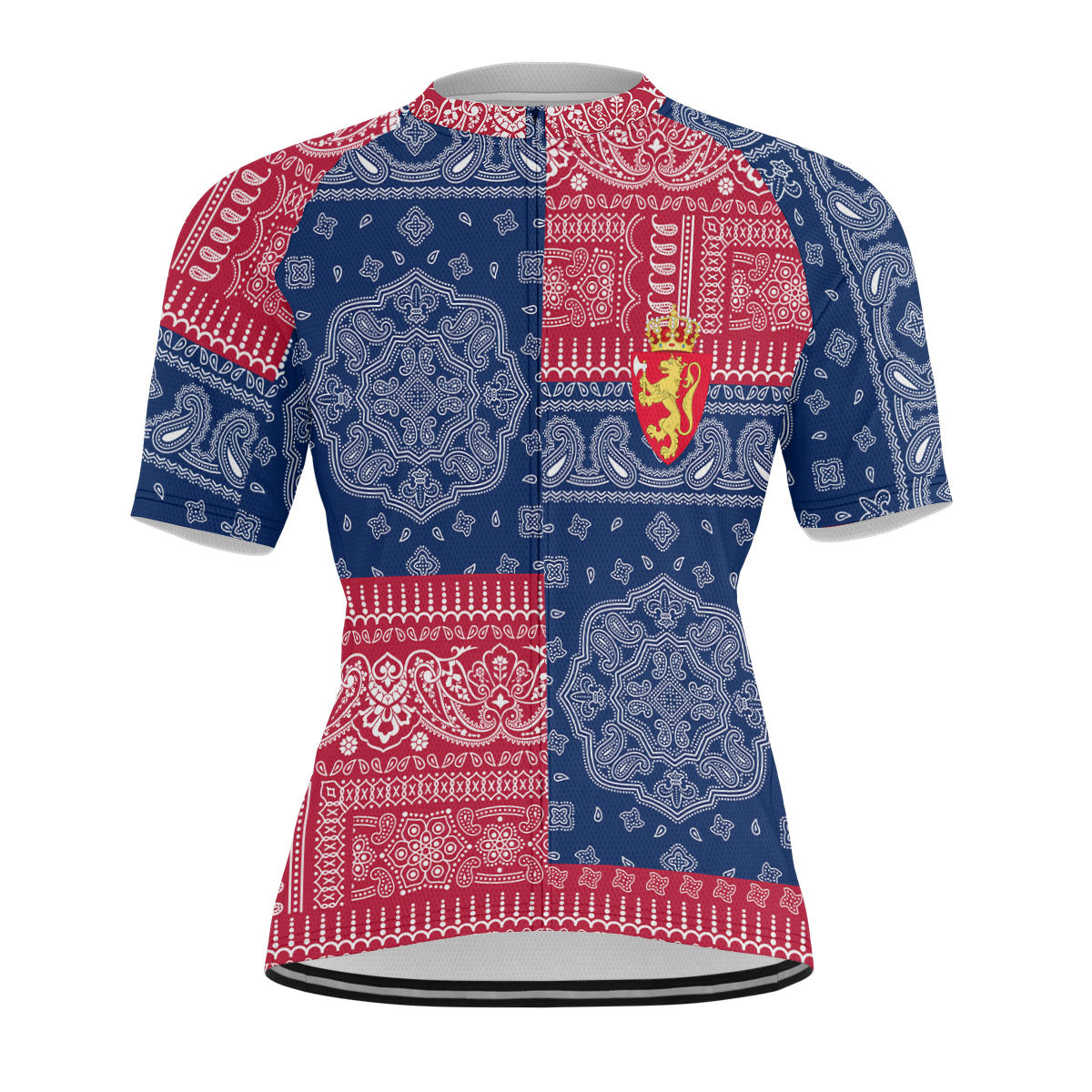 Norway Men Cycling Jersey Flag And Paisley Basic Style 1