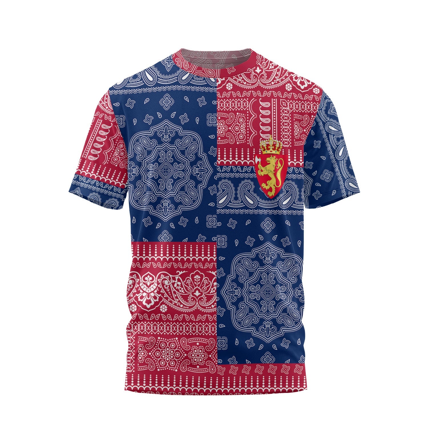 Norway T Shirt Flag And Paisley Basic Style 2