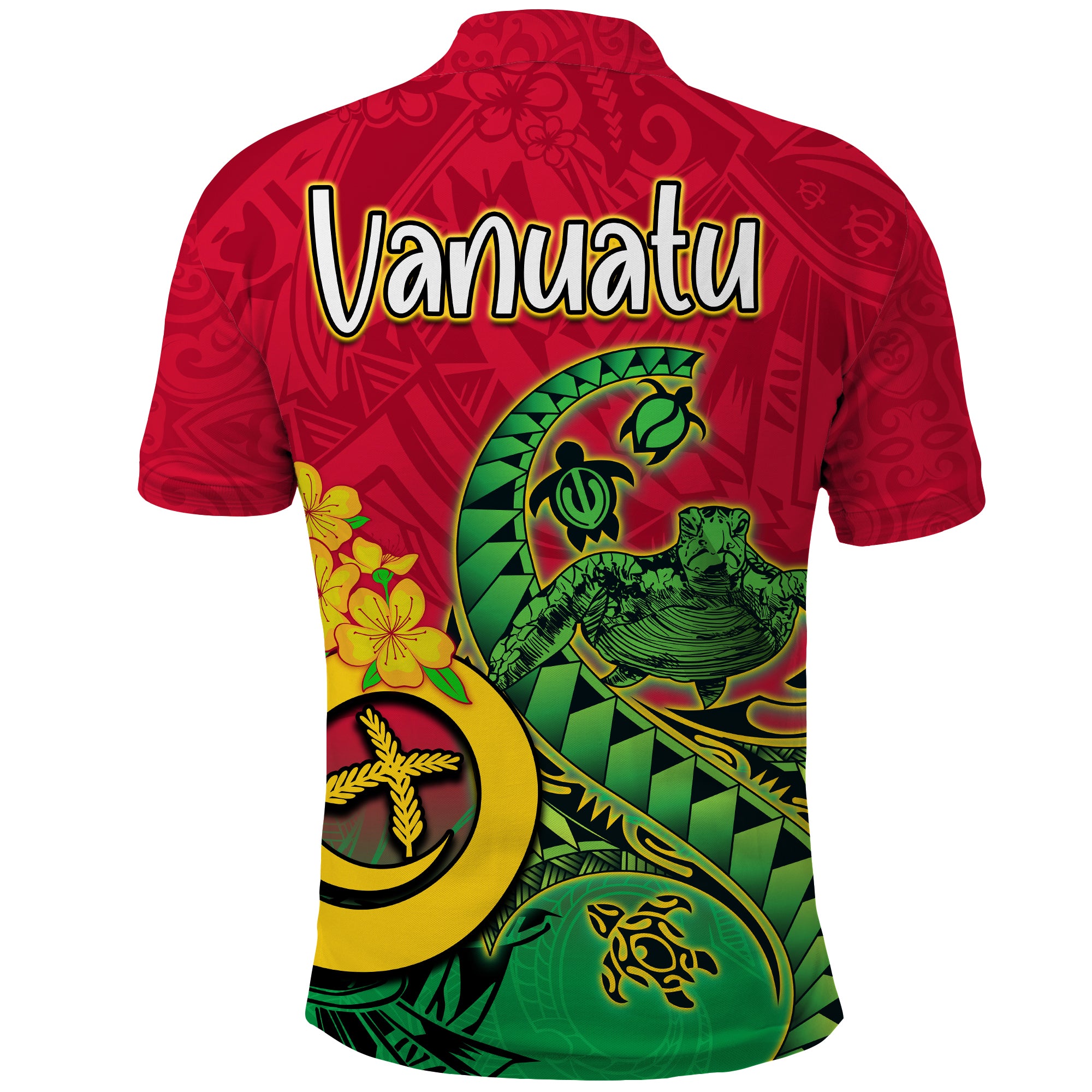 Vanuatu Polo Polynesian Happy Independence Day Fresh Life Turtle Wave - LH1