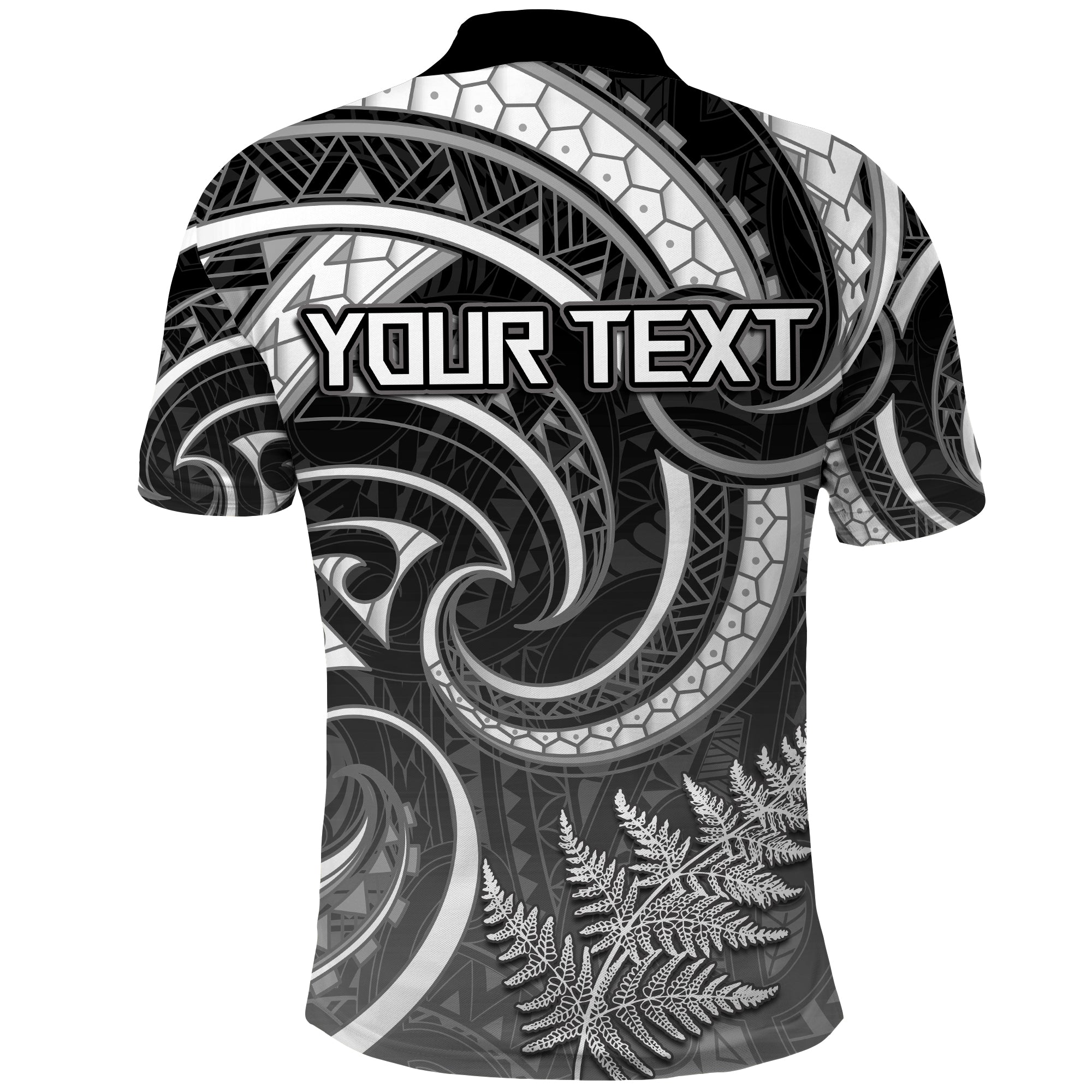 Custom New Zealand Polo Shirt Maori Rugby Koru Mix Silver Fern Style - LH1