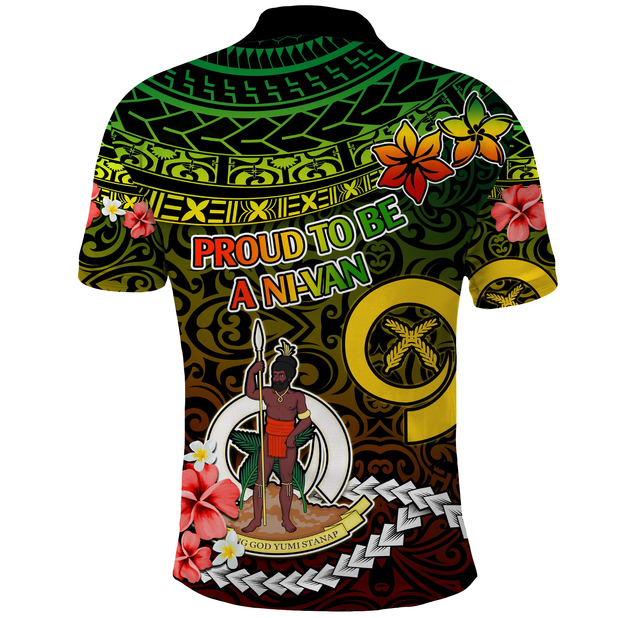 Custom Vanuatu Polo Shirt Happy Independence Day 2023 Polynesian Tribal Proud To Be A Ni Van - LH1