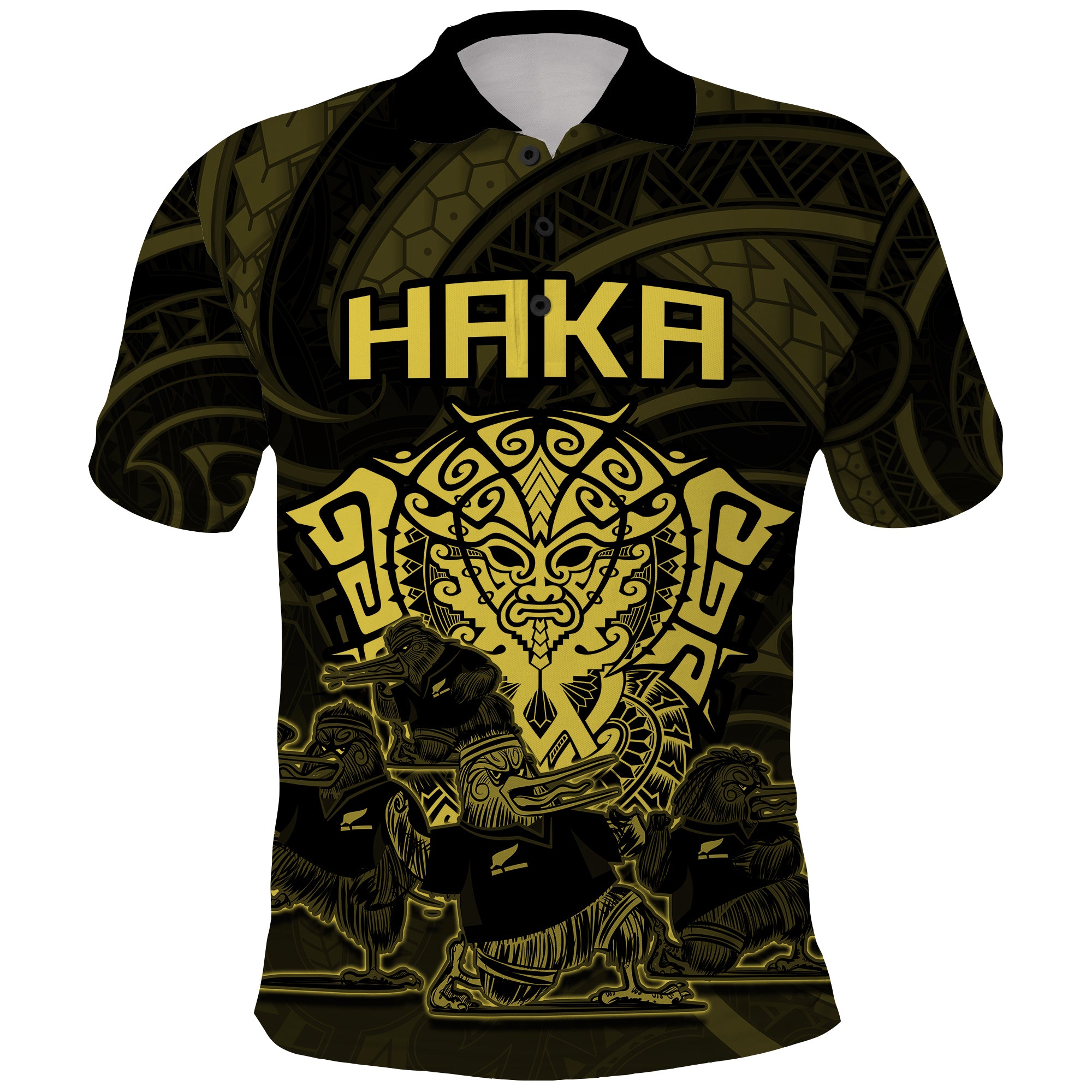 Custom New Zealand Polo Shirt Haka Rugby Kiwi Bird Maori Mix Silver Fern Style - LH1