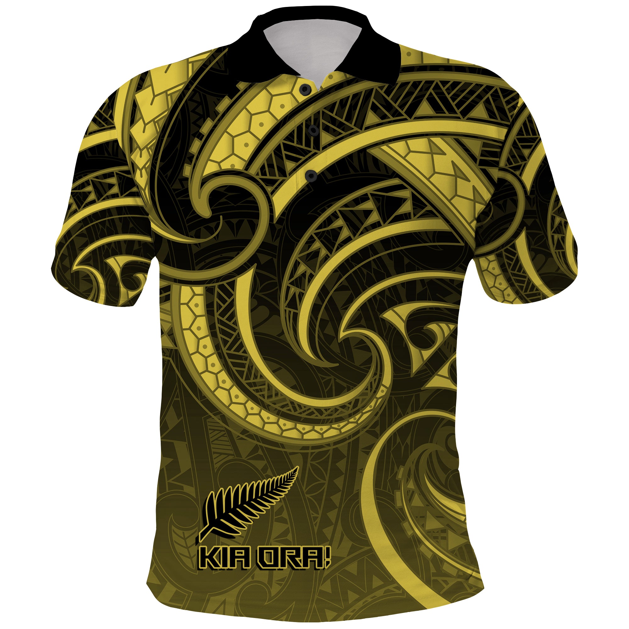 Custom New Zealand Polo Shirt Maori Rugby Koru Mix Silver Fern Style - LH1