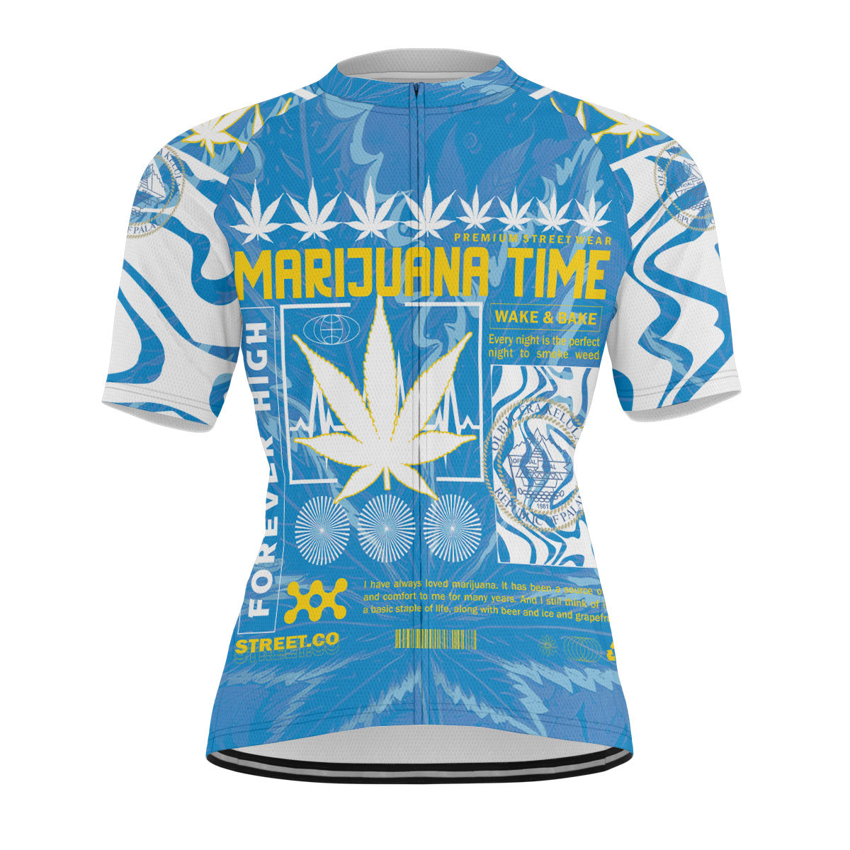 Palau Men's Cycling Jersey Flag & Coat Of Arms Marijuanas Style