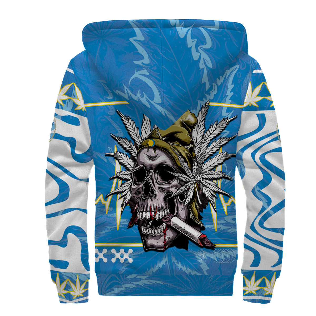 Palau Sherpa Hoodie Flag & Coat Of Arms Marijuanas Style