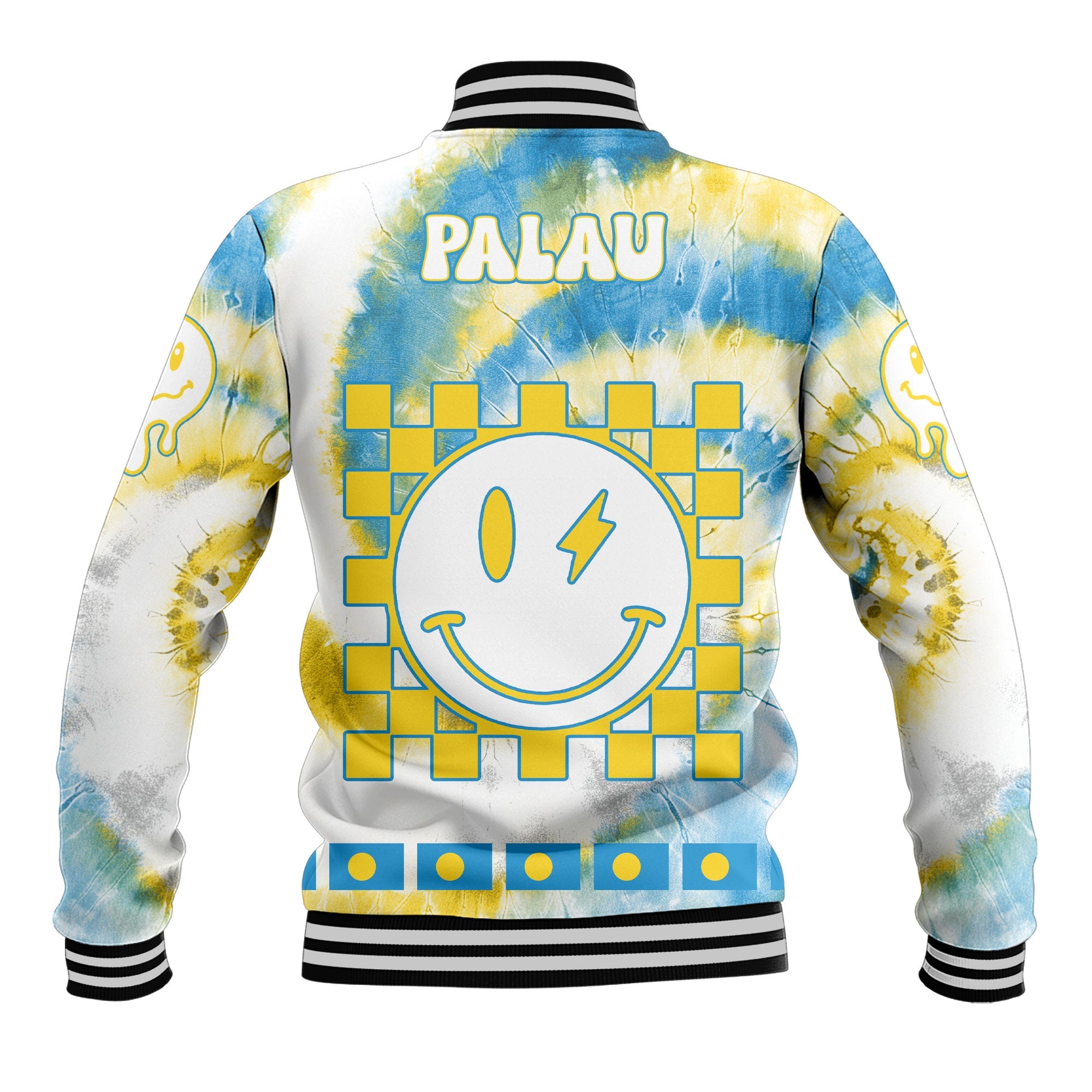 Palau Baseball Jacket Custom Tie Dye Style 3