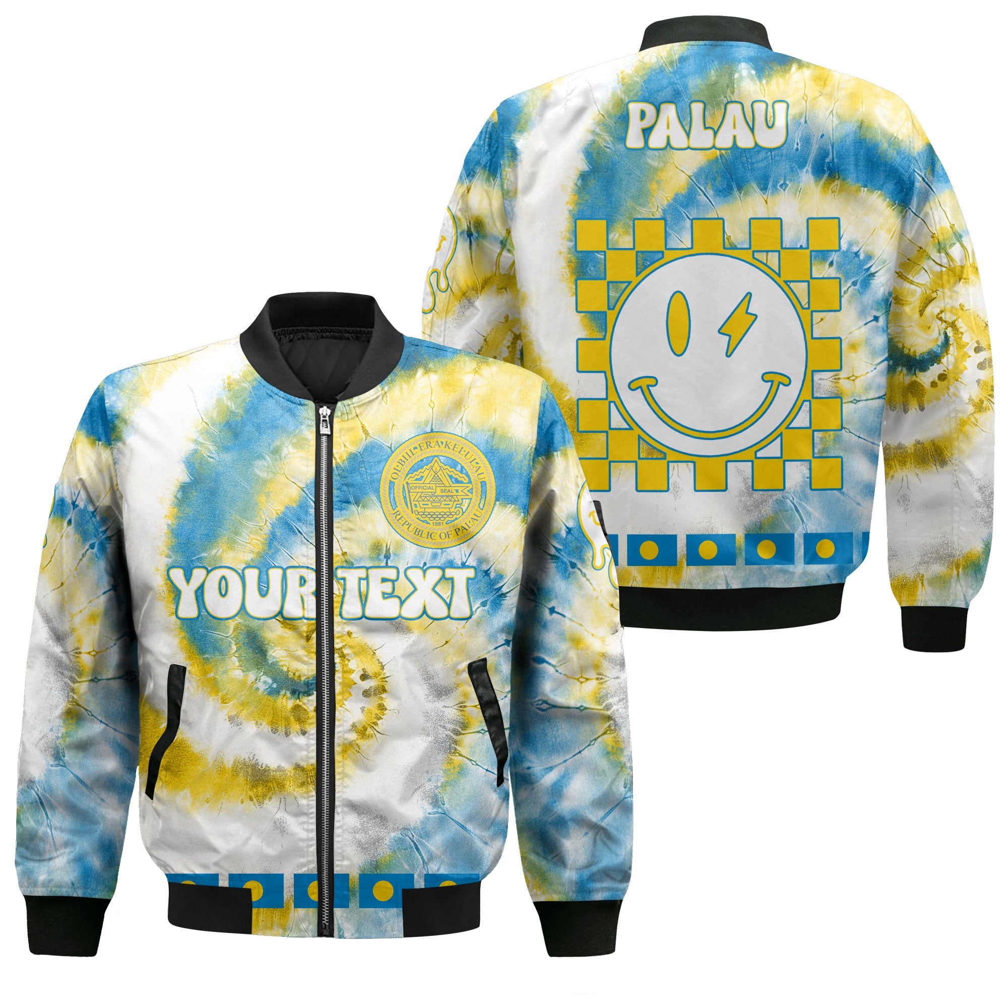 Palau Bomber Jacket Custom Tie Dye Style 1