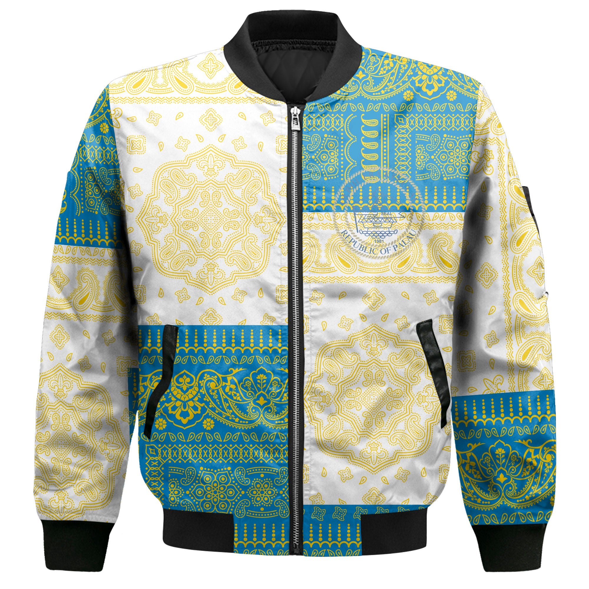 Palau Bomber Jacket Flag And Paisley Basic Style 2