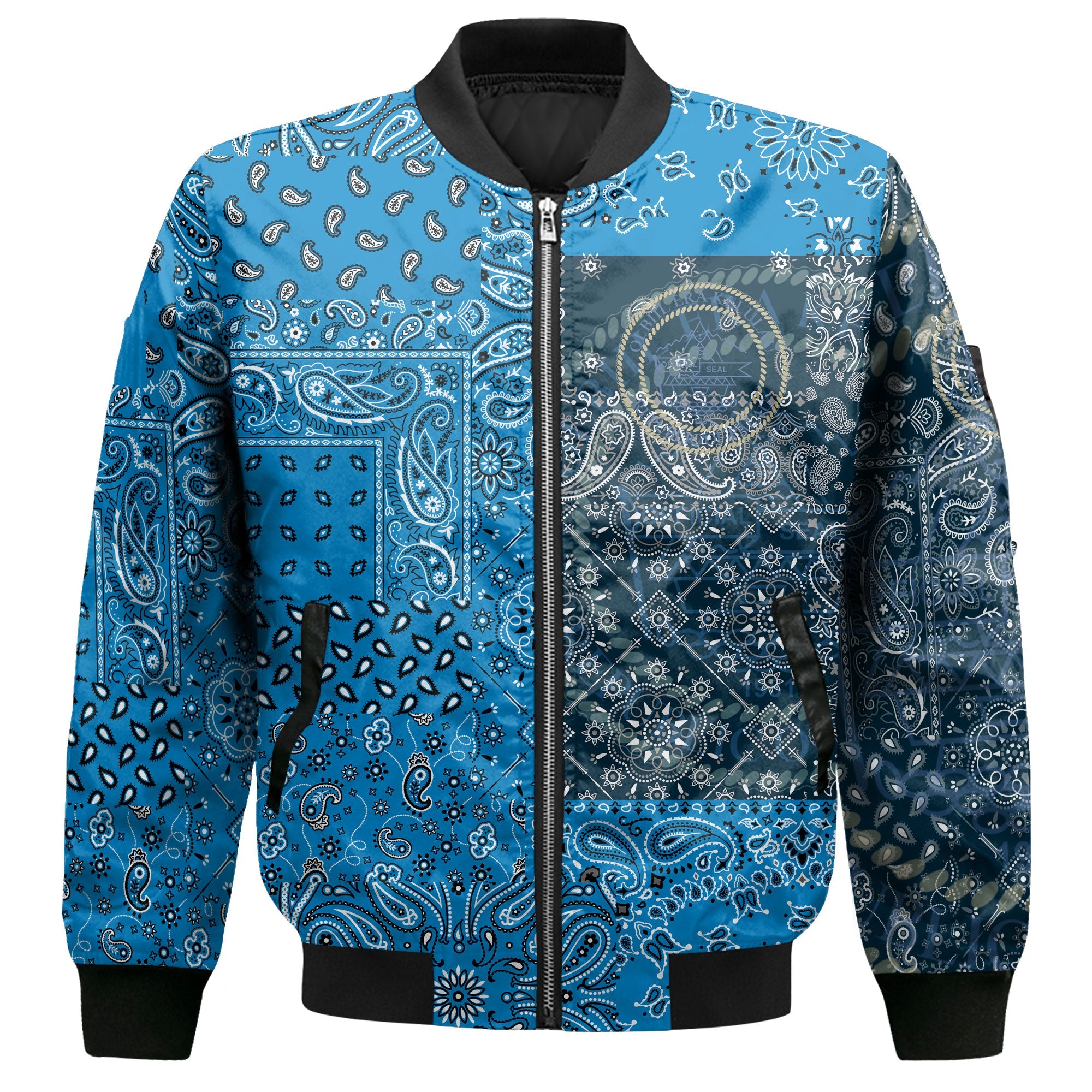 Palau Bomber Jacket Paisley Flag And Skull Style 2