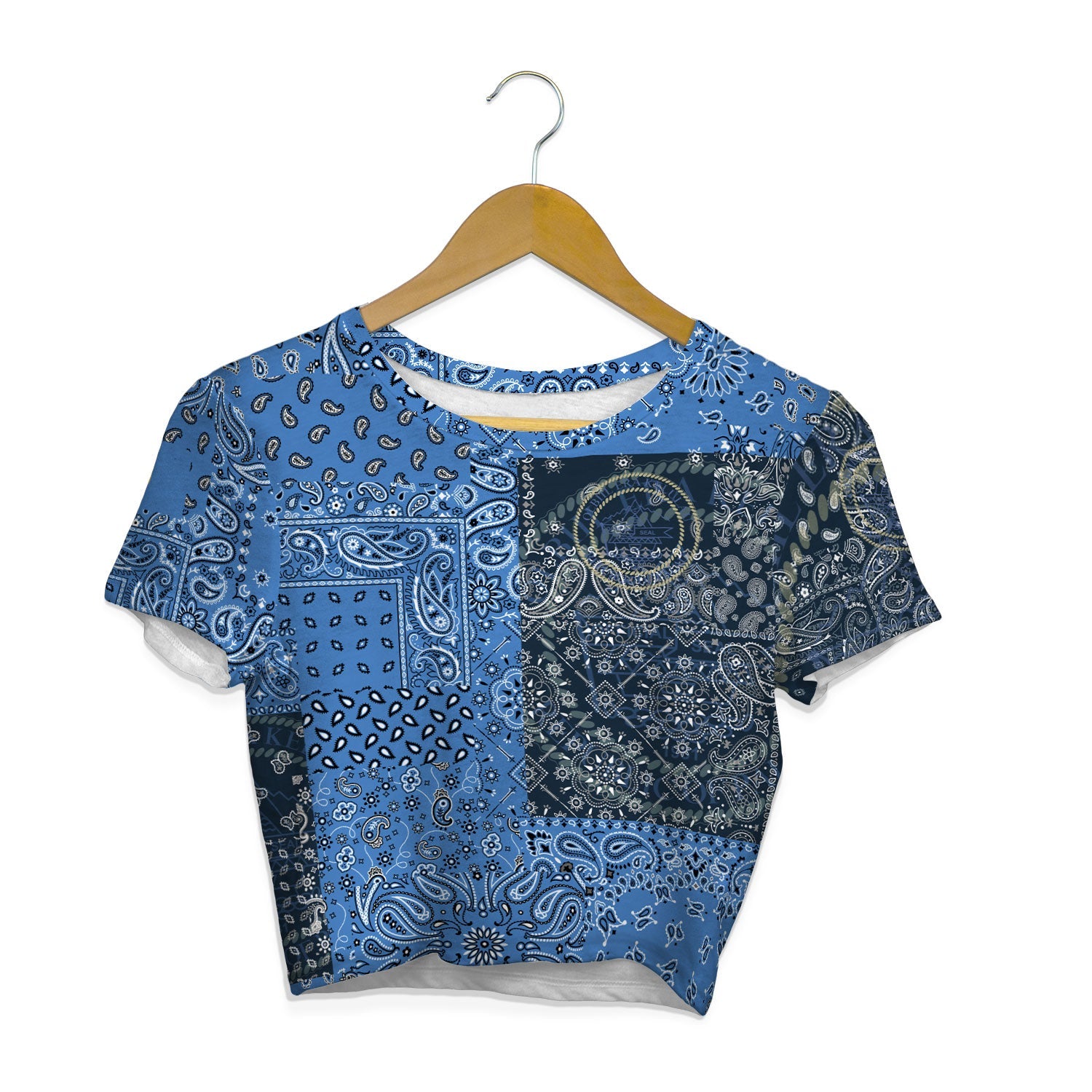 Palau Croptop T Shirt Paisley Flag And Skull Style 1