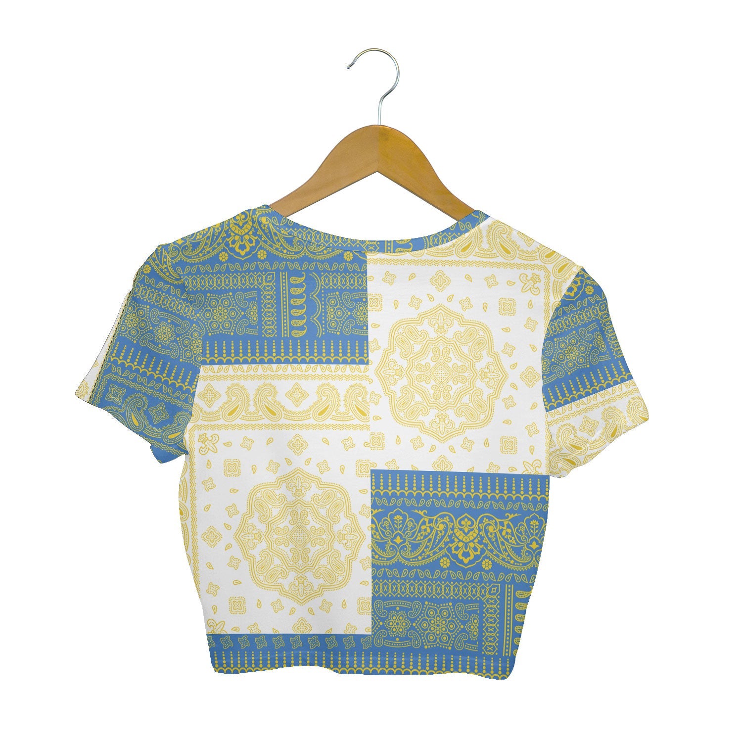 Palau Croptop T Shirt Flag And Paisley Basic Style 2