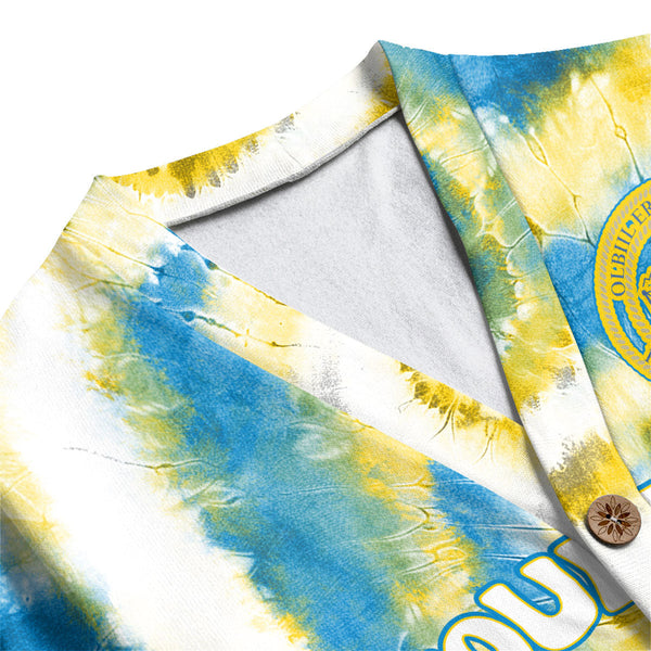 Palau Fleece Cardigan Custom Tie Dye Style 1