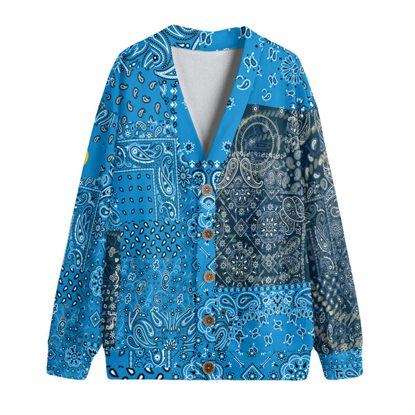 Palau Fleece Cardigan Paisley Flag And Skull Style 1