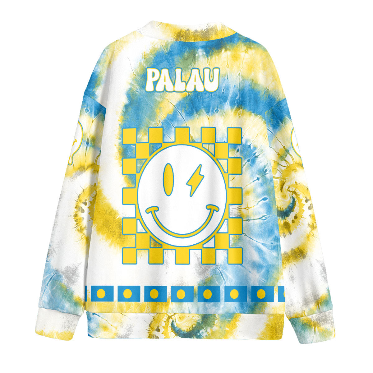 Palau Fleece Cardigan Custom Tie Dye Style 2