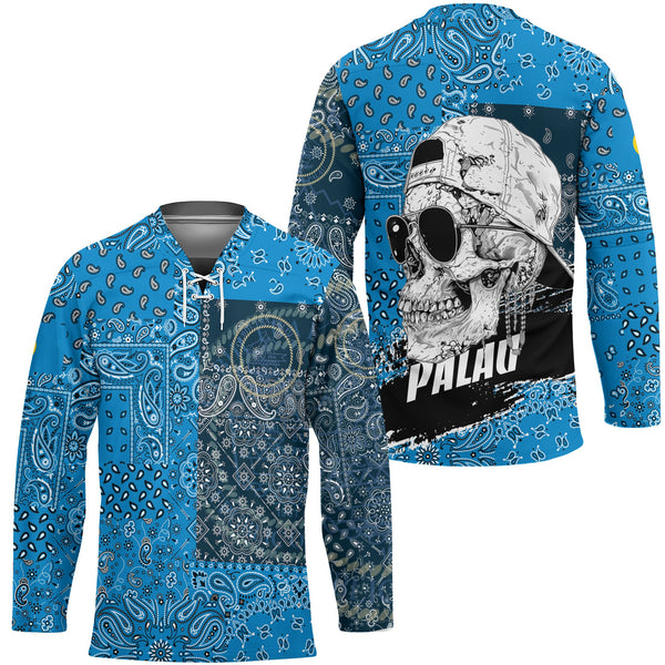 Palau Hockey Jersey Paisley Flag And Skull Style 1