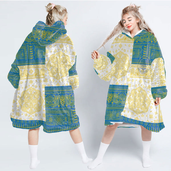 Palau Hoodie Blanket Flag And Paisley Basic Style 1