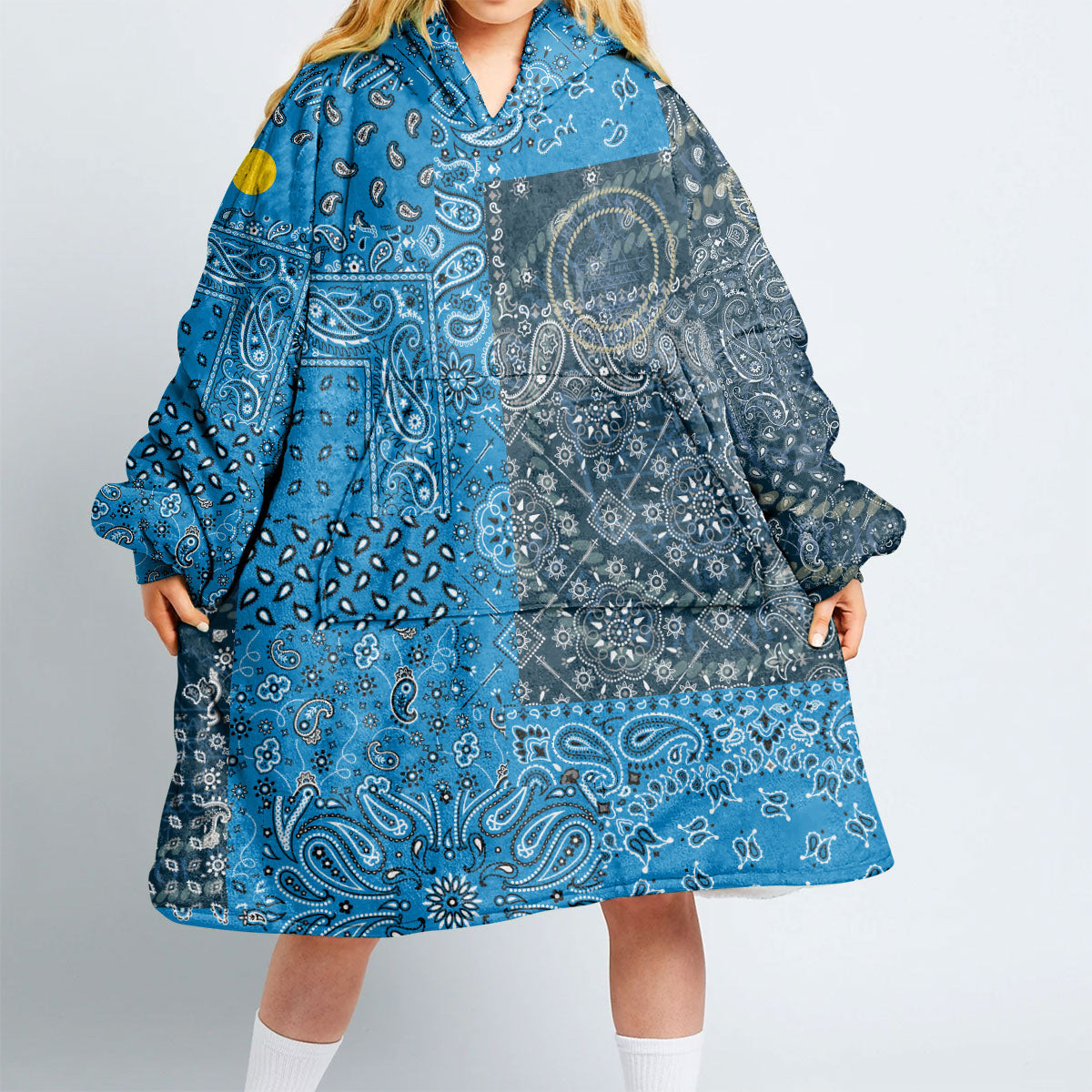 Palau Hoodie Blanket Paisley Flag And Skull Style 2