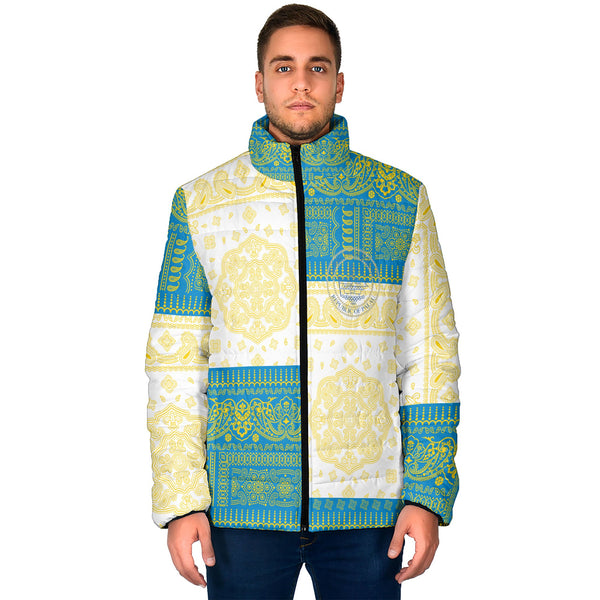 Palau Men Padded Jacket Flag And Paisley Basic Style 1