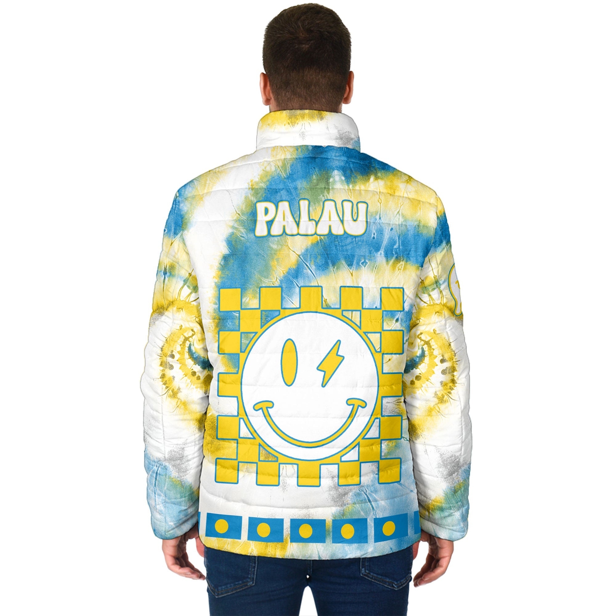 Palau Men Padded Jacket Custom Tie Dye Style 2