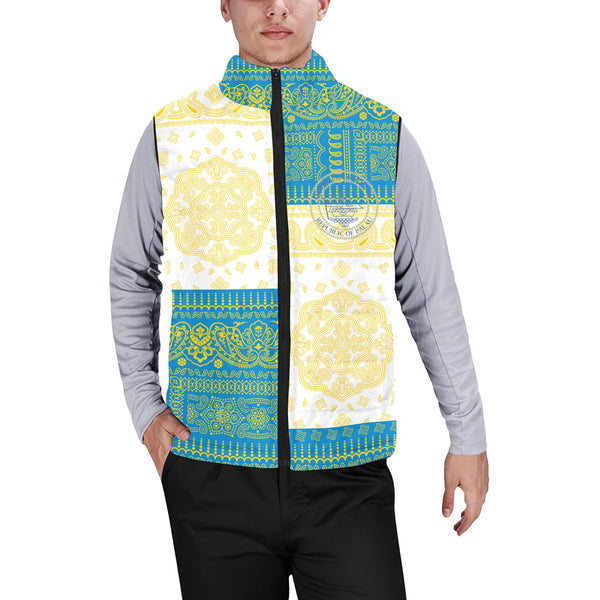 Palau Men Padded Jacket Vest Flag And Paisley Basic Style 1