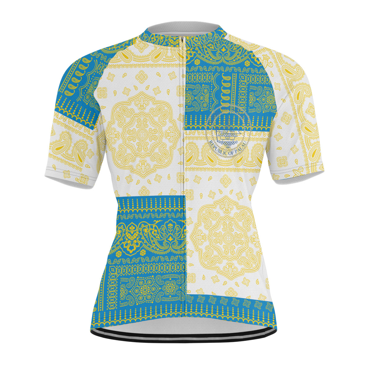 Palau Men Cycling Jersey Flag And Paisley Basic Style 1