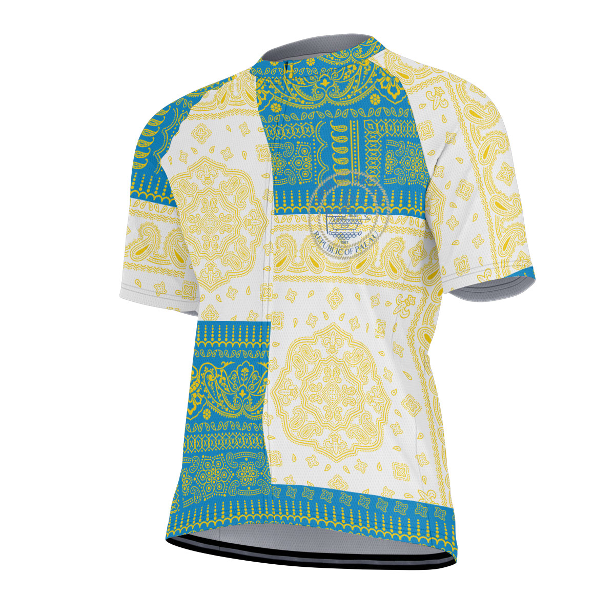 Palau Men Cycling Jersey Flag And Paisley Basic Style 2