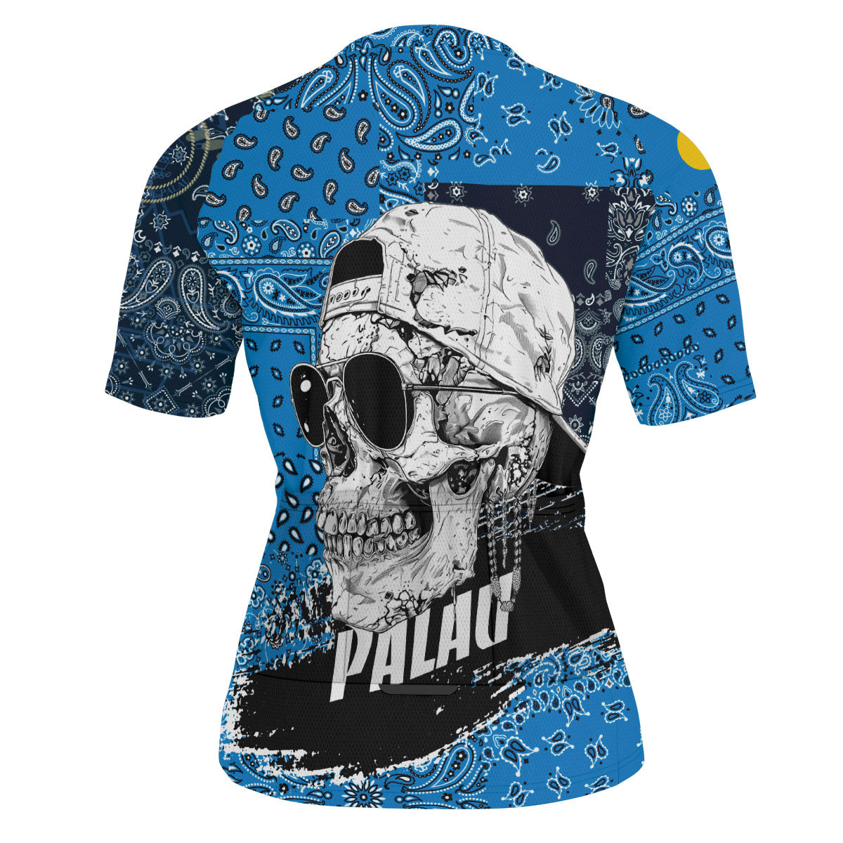 Palau Men Cycling Jersey Paisley Flag And Skull Style 3