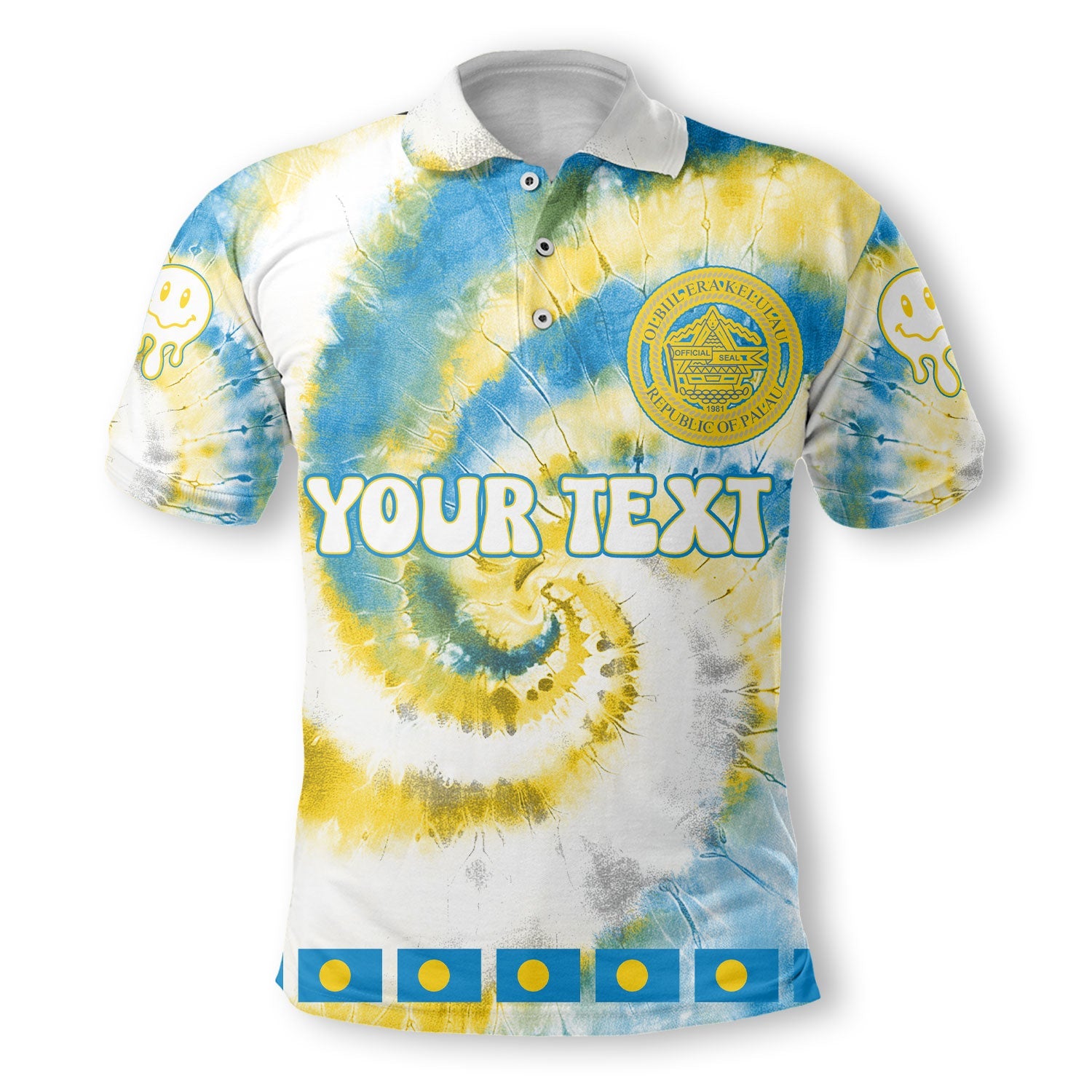 Palau Polo Shirt Custom Tie Dye Style 2