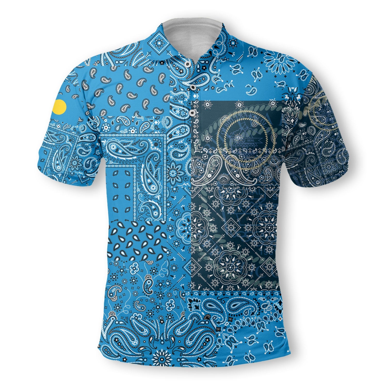 Palau Polo Shirt Paisley Flag And Skull Style 2