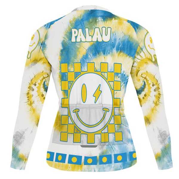 Palau Raglan Men Cycling Jersey Long Sleeve Custom Tie Dye Style 1