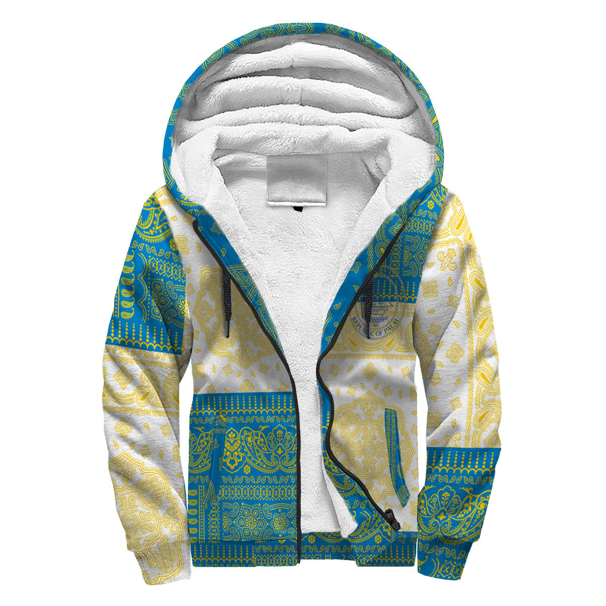 Palau Sherpa Hoodie Flag And Paisley Basic Style 3