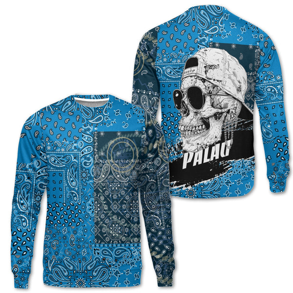 Palau Sweatshirt Paisley Flag And Skull Style 1