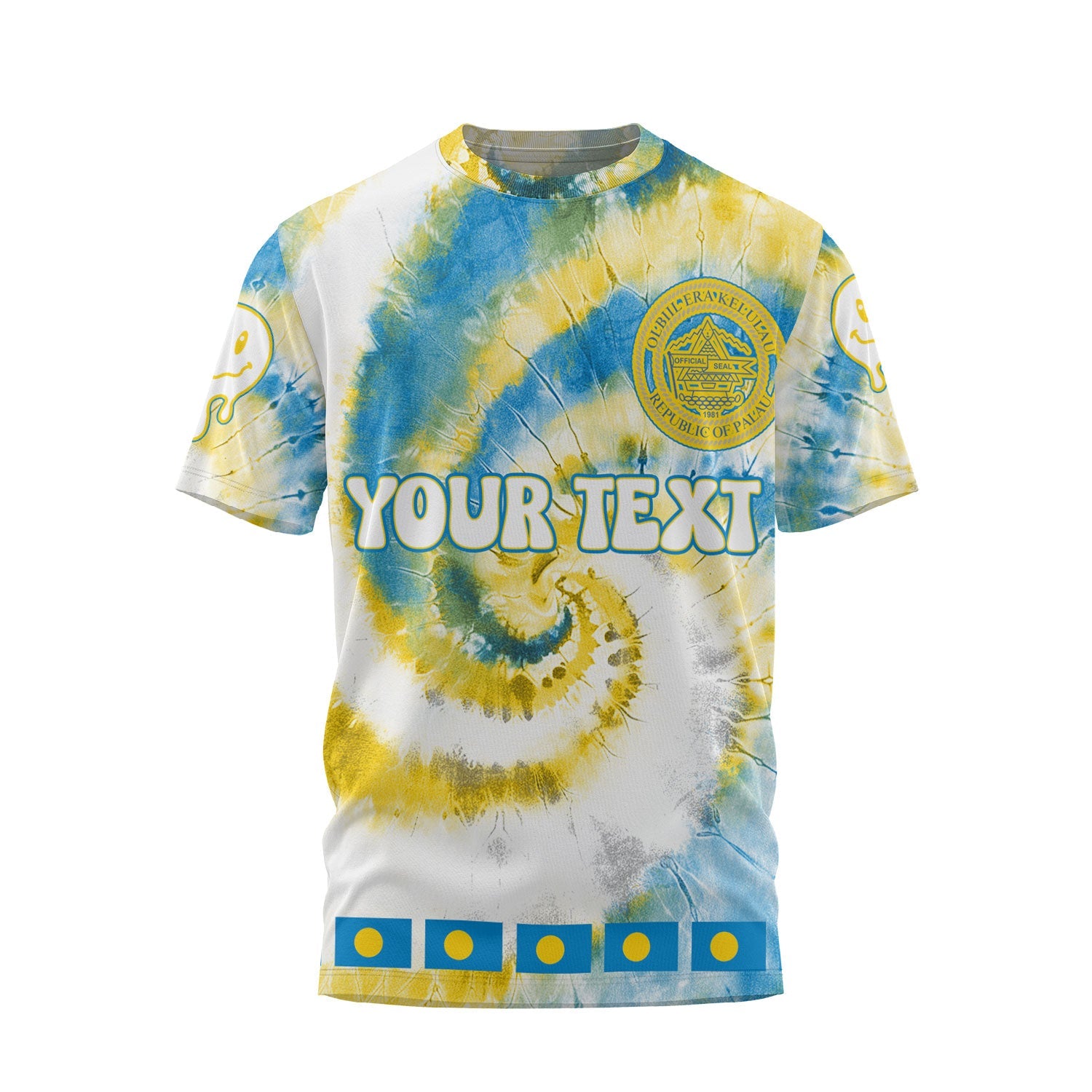 Palau T Shirt Custom Tie Dye Style 1