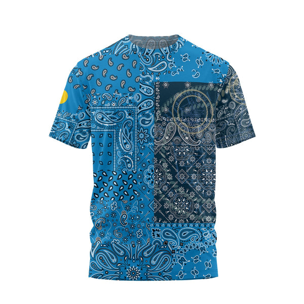 Palau T Shirt Paisley Flag And Skull Style 1