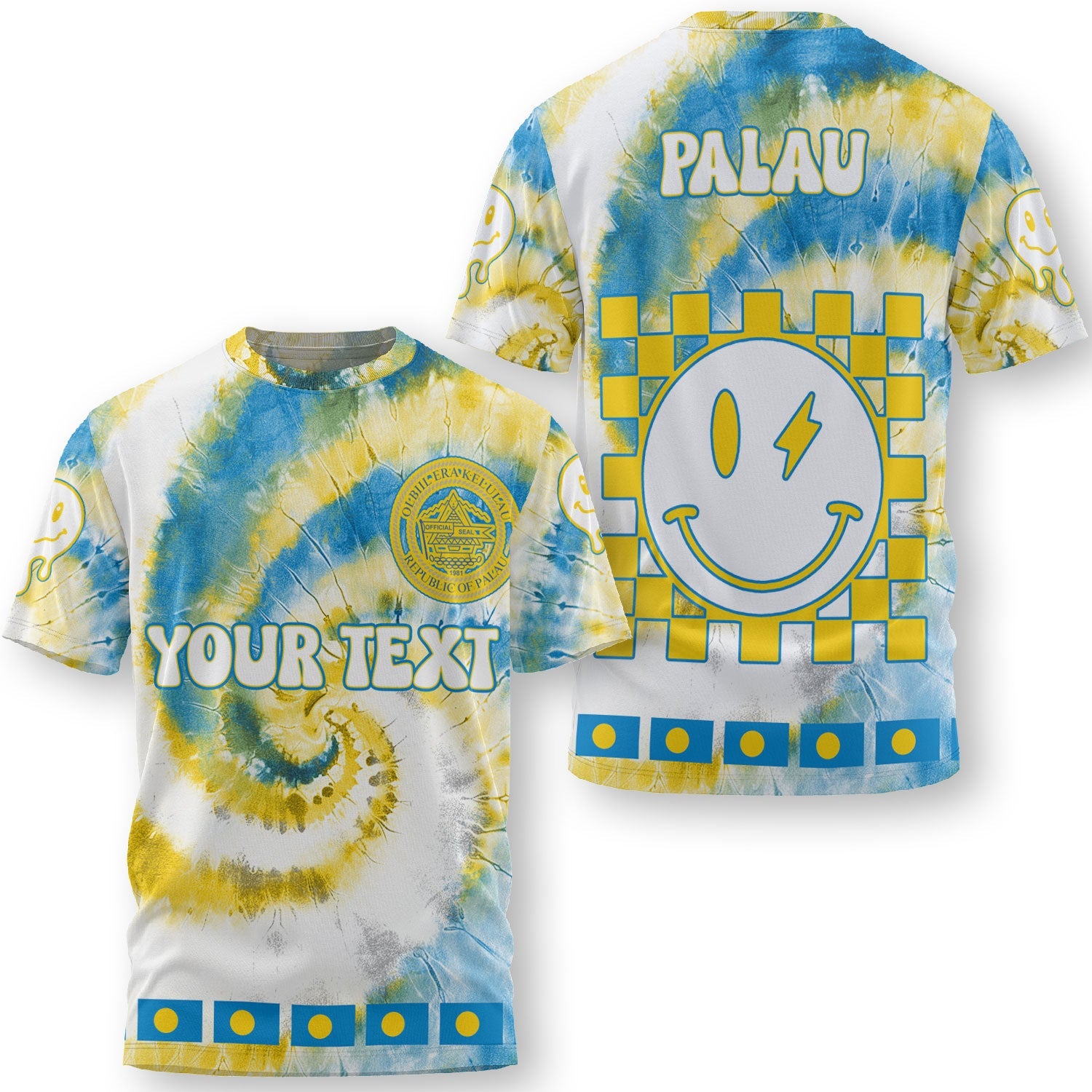 Palau T Shirt Custom Tie Dye Style 3