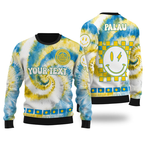 Palau Ugly Sweater Custom Tie Dye Style 1