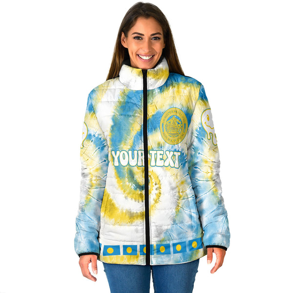 Palau Women Padded Jacket Custom Tie Dye Style 1