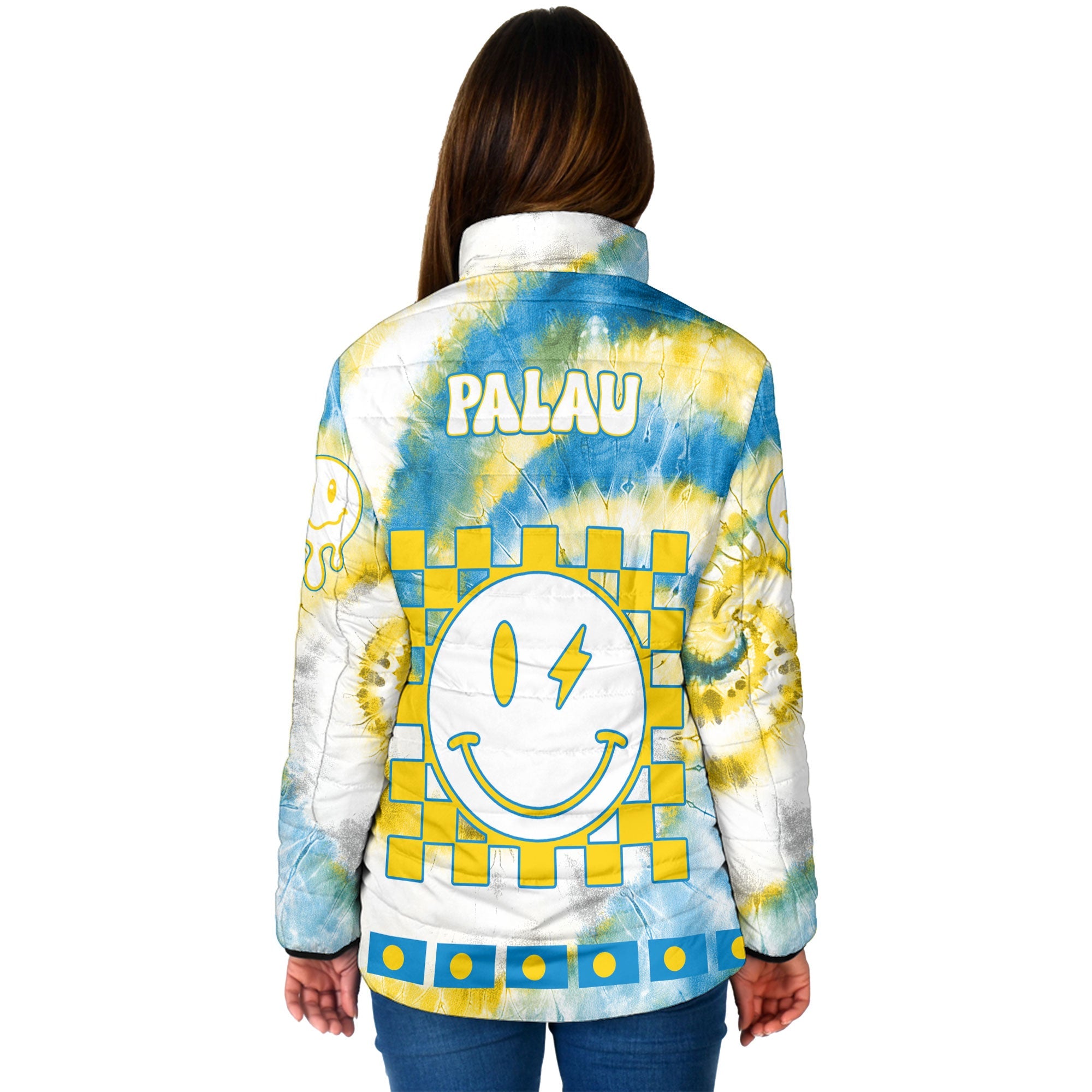 Palau Women Padded Jacket Custom Tie Dye Style 2