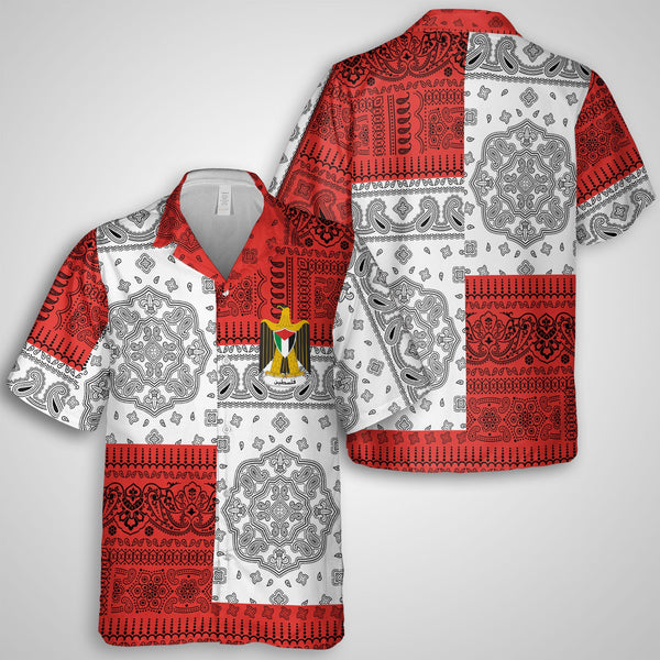 Palestine Hawaiian Shirt Flag And Paisley Basic Style 1