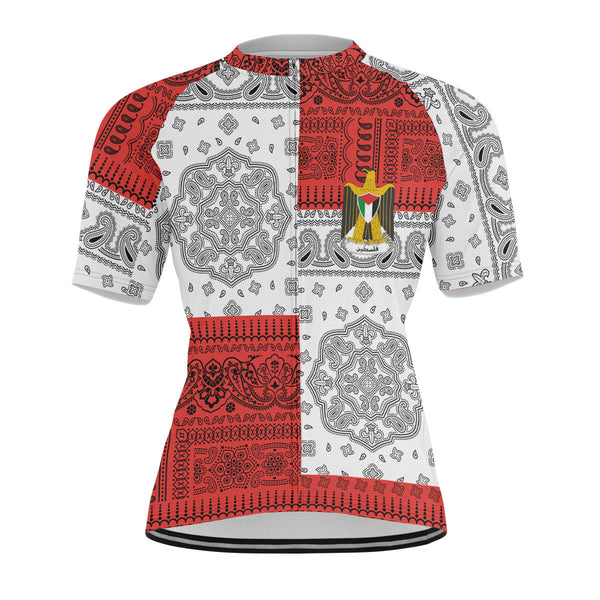 Palestine Men Cycling Jersey Flag And Paisley Basic Style 1